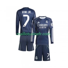Maillot de Foot Real Madrid Vinicius Junior 7 Extérieur 2025-26 Manches Longues - Enfant